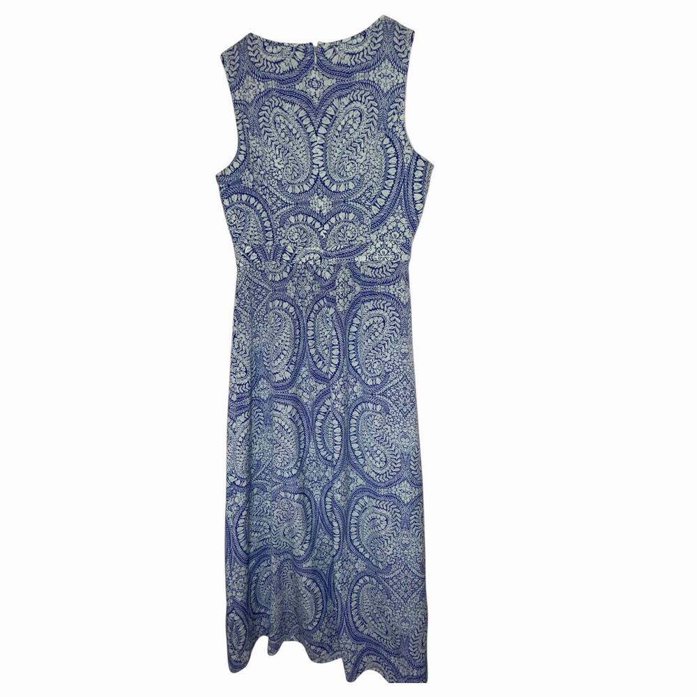 Talbots Blue And White Paisley Maxi Dress Women’s Size 8 Sleeveless Stretch - Picture 5 of 7